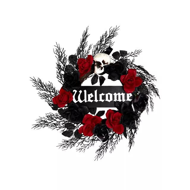 Gothic Romance Skull Wreath