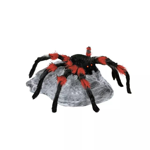 21 Inch LED Red and Black Jumping Spider Animatronic