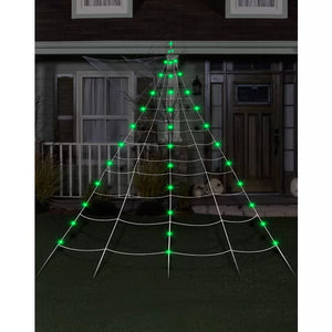 10 ft. Light-Up Green Spider Web