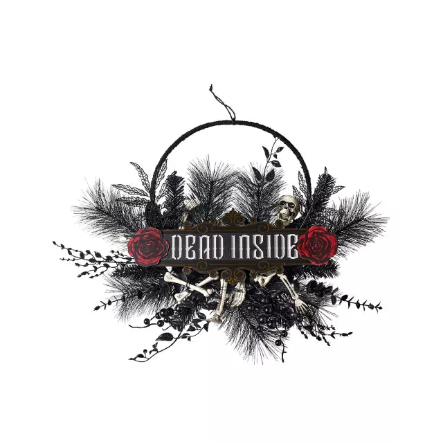 Gothic Noir Dead Inside Wreath