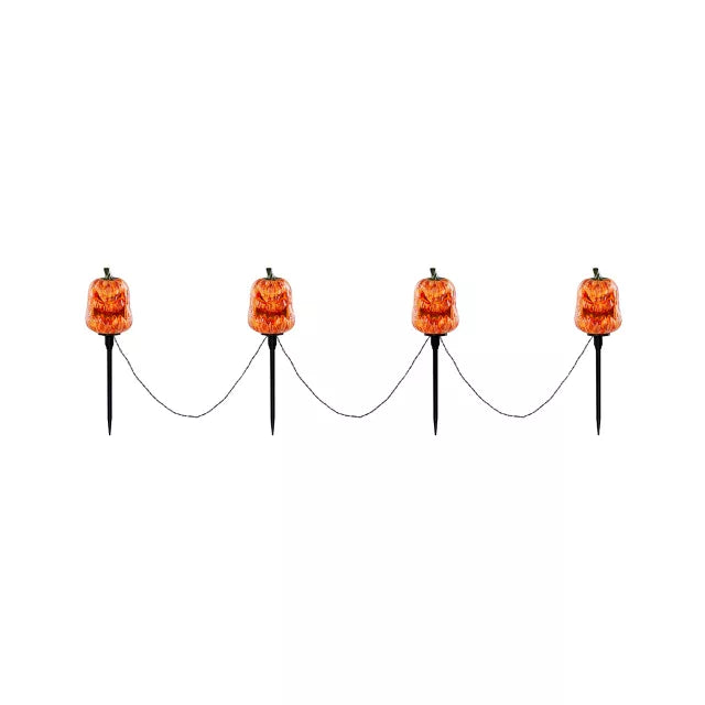 Light-Up LED Spooky Pumpkin Pathway Markers