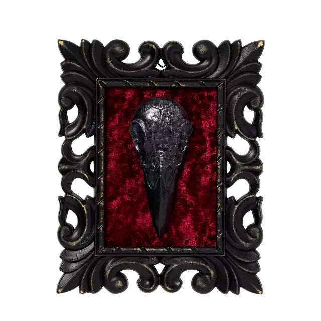 Gothic Noir Velvet Raven Skull Sign