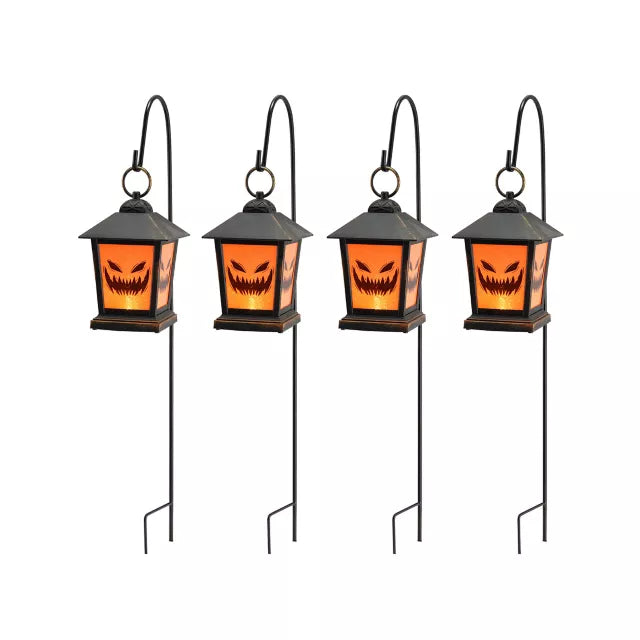 Light-Up LED Jack-O-Lantern Pathway Markers