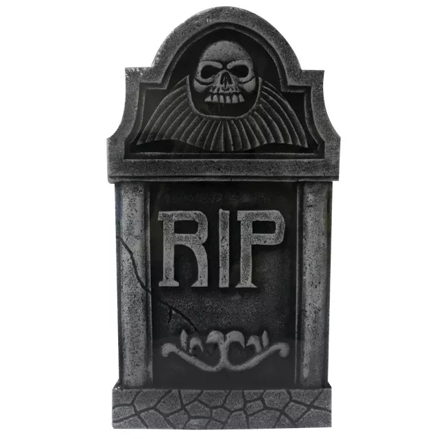 16 Inch RIP Skull Tombstone