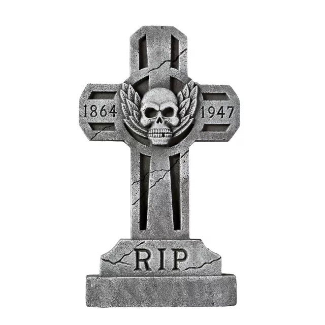 3 Ft Spooky Cross Tombstone