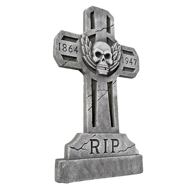 3 Ft Spooky Cross Tombstone
