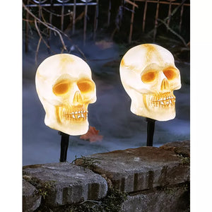7.5 Inch LED Strobing Skull Head Lawnstakes