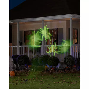 Whirl-A-Motion LED Green Spiders Projection Spot Light