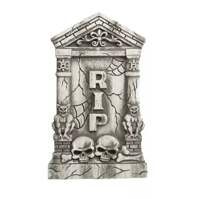 2 Ft Skull and Gargoyle Tombstone