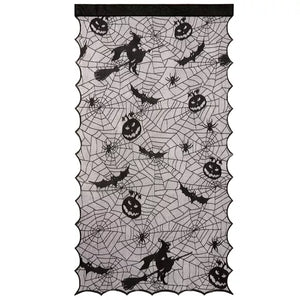Light-Up Lace Spider Web Window Curtain
