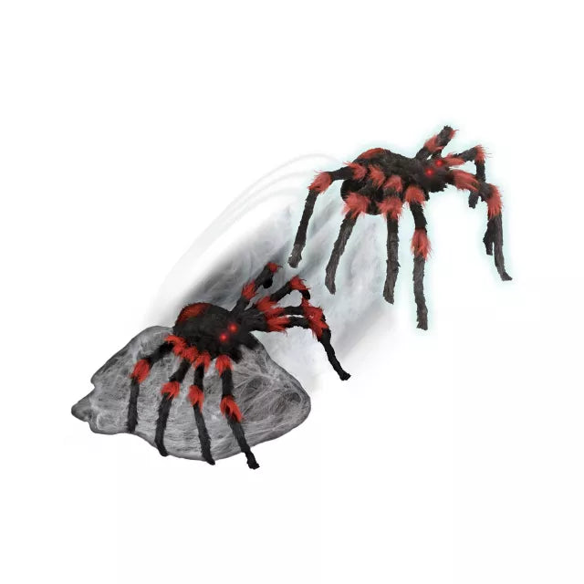21 Inch LED Red and Black Jumping Spider Animatronic