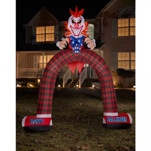 12 Ft LED Scary Clown Archway Inflatable Decoration