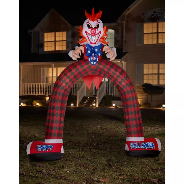 12 Ft LED Scary Clown Archway Inflatable Decoration
