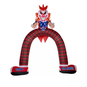 12 Ft LED Scary Clown Archway Inflatable Decoration