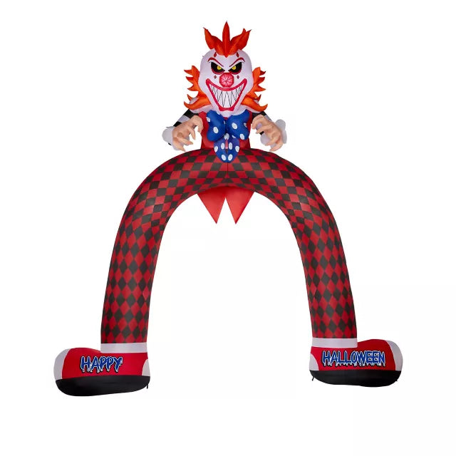 12 Ft LED Scary Clown Archway Inflatable Decoration