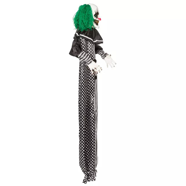 5 Ft Animated Light-Up Clown Hanging Prop - Decorations