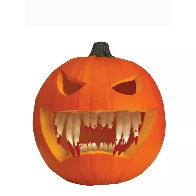 Bloody Pumpkin Fangs - 7 Pack