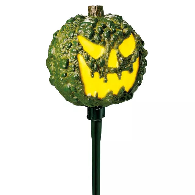 Light-Up LED Green Jack-O-Lantern Pathway Markers