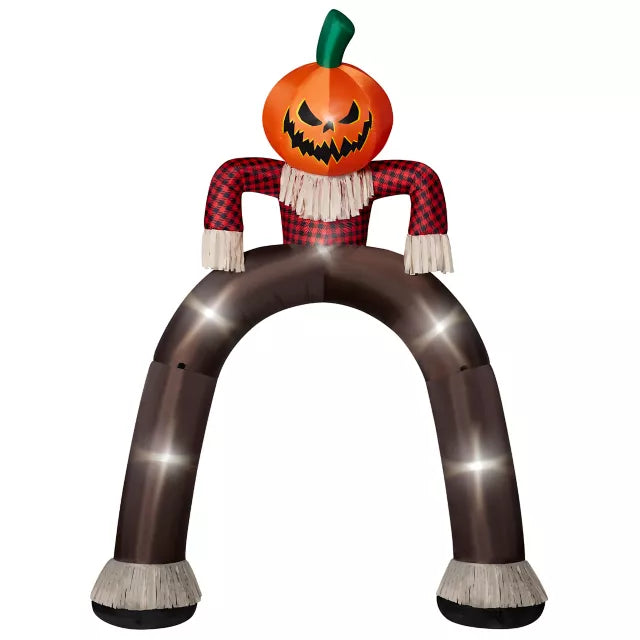 12 Ft Light-Up Pumpkin Scarecrow Inflatable Archway