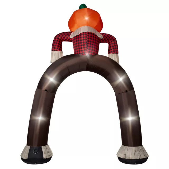 12 Ft Light-Up Pumpkin Scarecrow Inflatable Archway