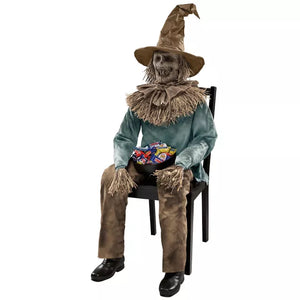 4 Ft 6 In Scary Sitting Scarecrow Animatronic