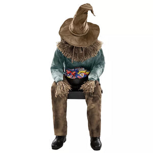 4 Ft 6 In Scary Sitting Scarecrow Animatronic