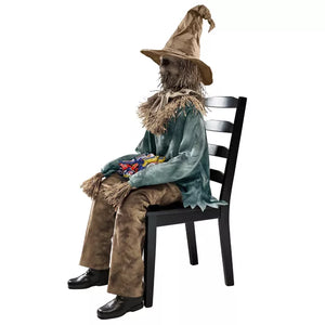 4 Ft 6 In Scary Sitting Scarecrow Animatronic