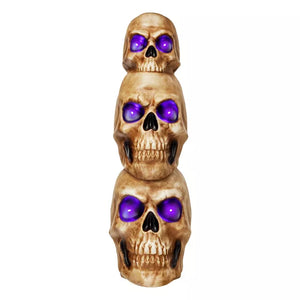 2.4 Ft Light-Up Skull Stack Decoration