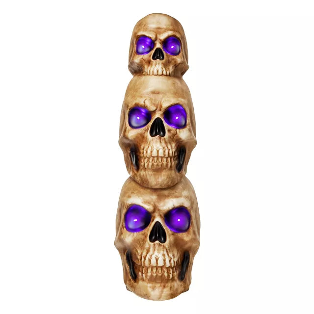 2.4 Ft Light-Up Skull Stack Decoration