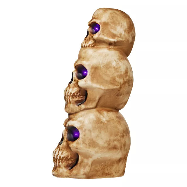 2.4 Ft Light-Up Skull Stack Decoration