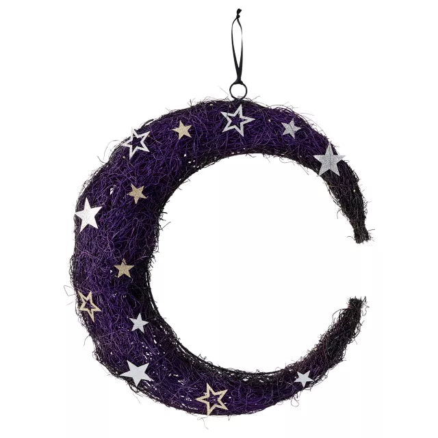 Light-Up Crescent Moon Wreath