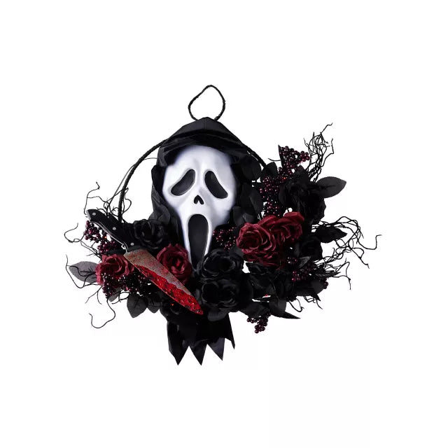 Light-Up Ghost Face Slasher Wreath