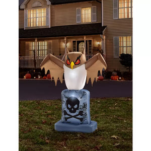 4.5 Ft. Owl Tombstone Light-Up Inflatable Decoration