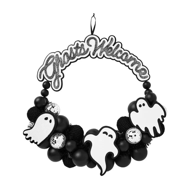 Ghosts Welcome Disco Wreath