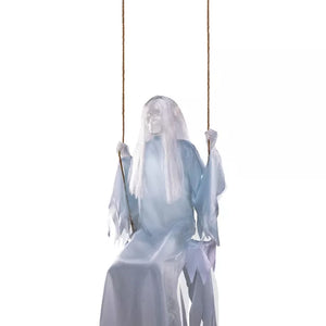 Light-Up White Swinging Girl Static Prop