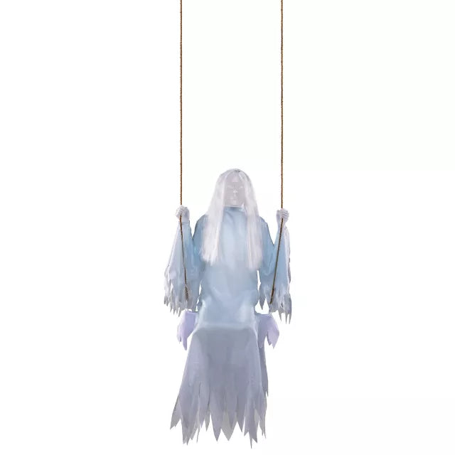 Light-Up White Swinging Girl Static Prop
