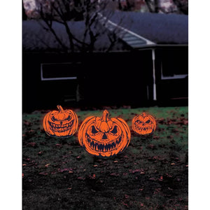Scary Pumpkin Signs Lawn Decor Set - 3 Pack