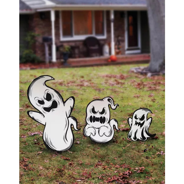 Scary Ghosts Signs Lawn Decor - 3 Pack