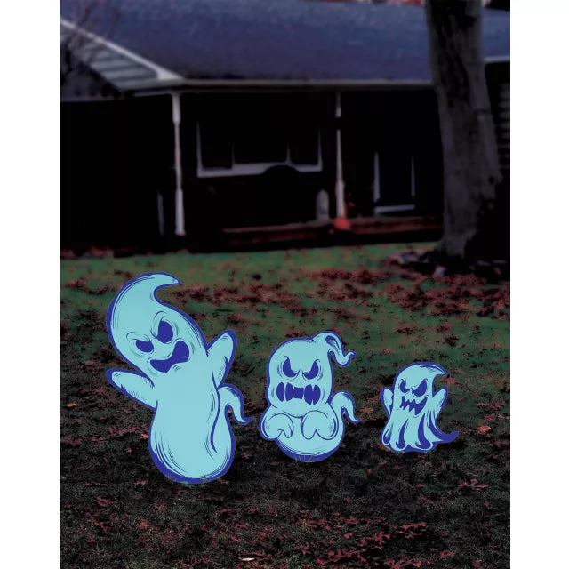 Scary Ghosts Signs Lawn Decor - 3 Pack