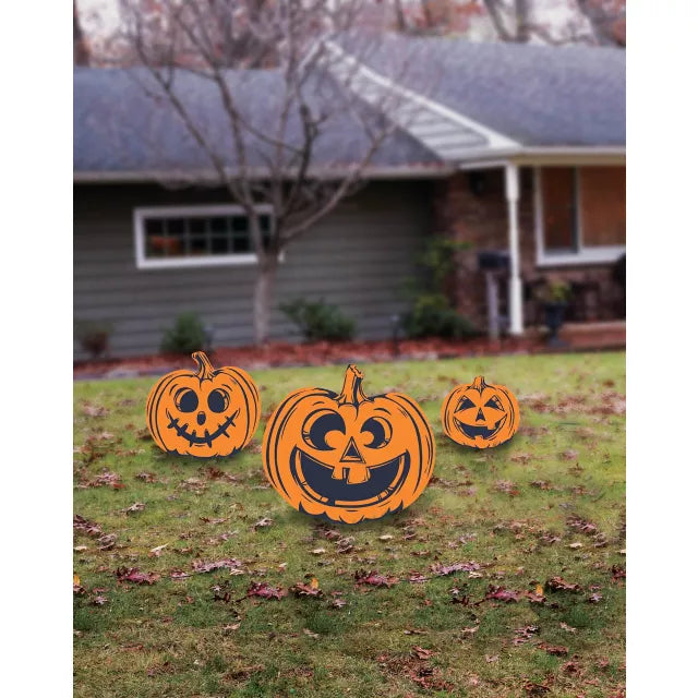 Silly Pumpkin Signs Lawn Decor Set - 3 Pack