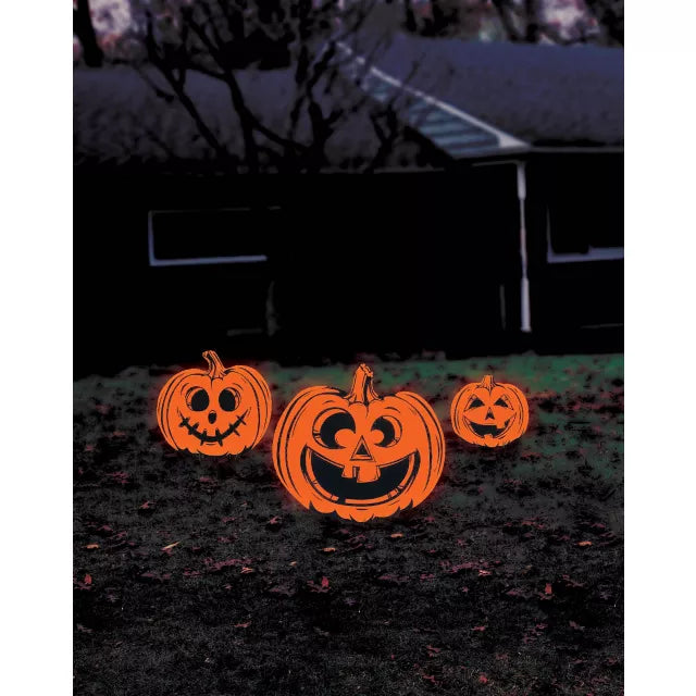 Silly Pumpkin Signs Lawn Decor Set - 3 Pack