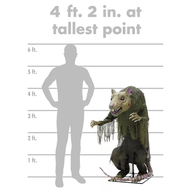 4 Ft 2 In Mutant Sewer Rat Animatronic