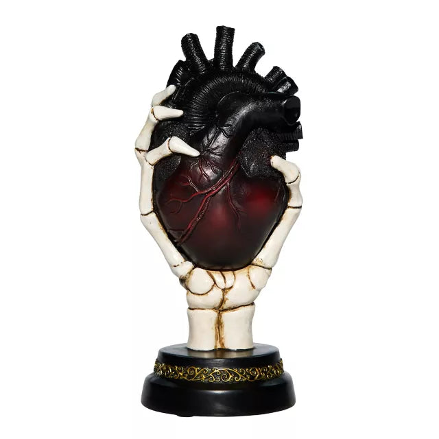 Light-Up Skeleton Heart Tabletop Statue