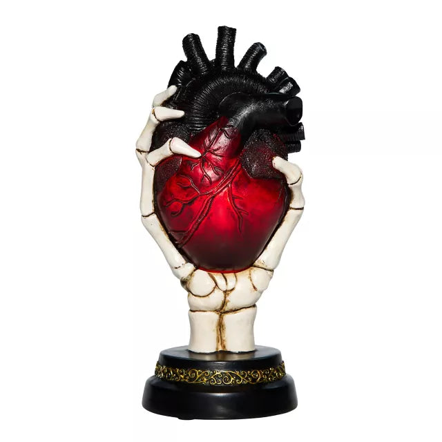 Light-Up Skeleton Heart Tabletop Statue