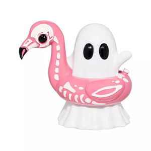 Summerween Ghost Flamingo Float Tabletop Statue