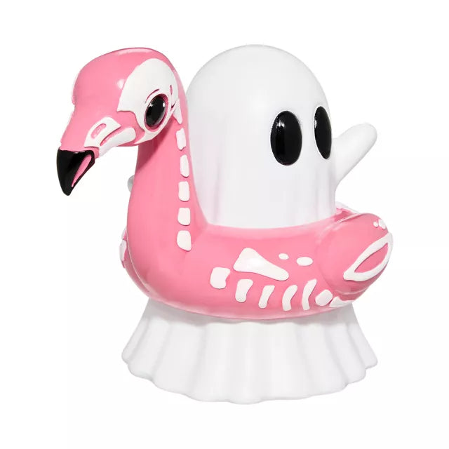 Summerween Ghost Flamingo Float Tabletop Statue