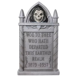 24 Inch Woe To Thee Grim Reaper Animated Tombstone