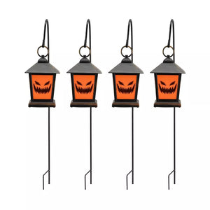 Light-Up LED Jack-O-Lantern Pathway Markers