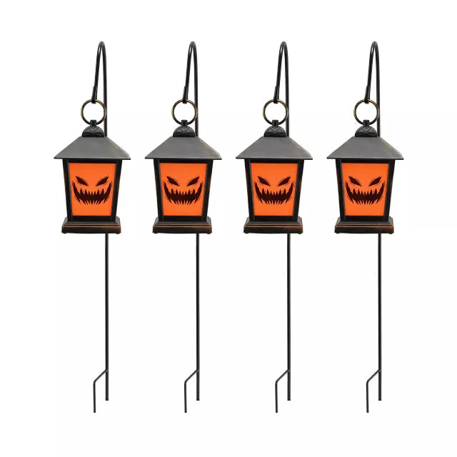 Light-Up LED Jack-O-Lantern Pathway Markers