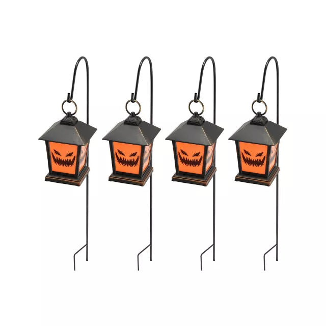 Light-Up LED Jack-O-Lantern Pathway Markers